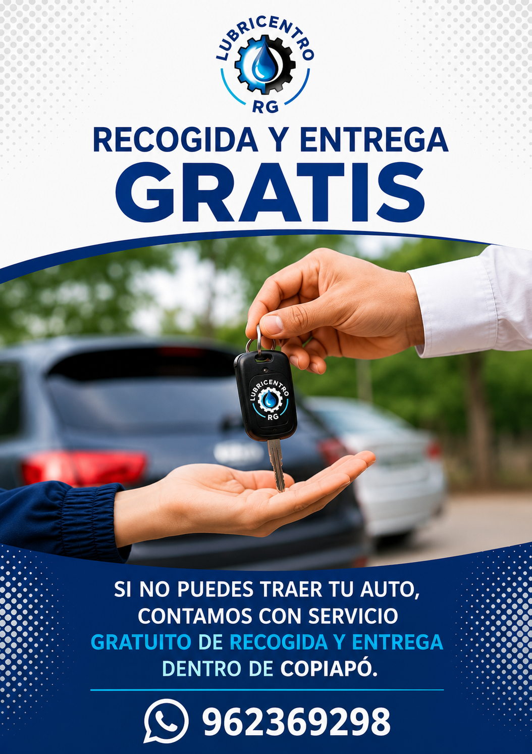 Servicio gratuito de recogida y entrega de vehículos en Lubricentro RG Copiapó